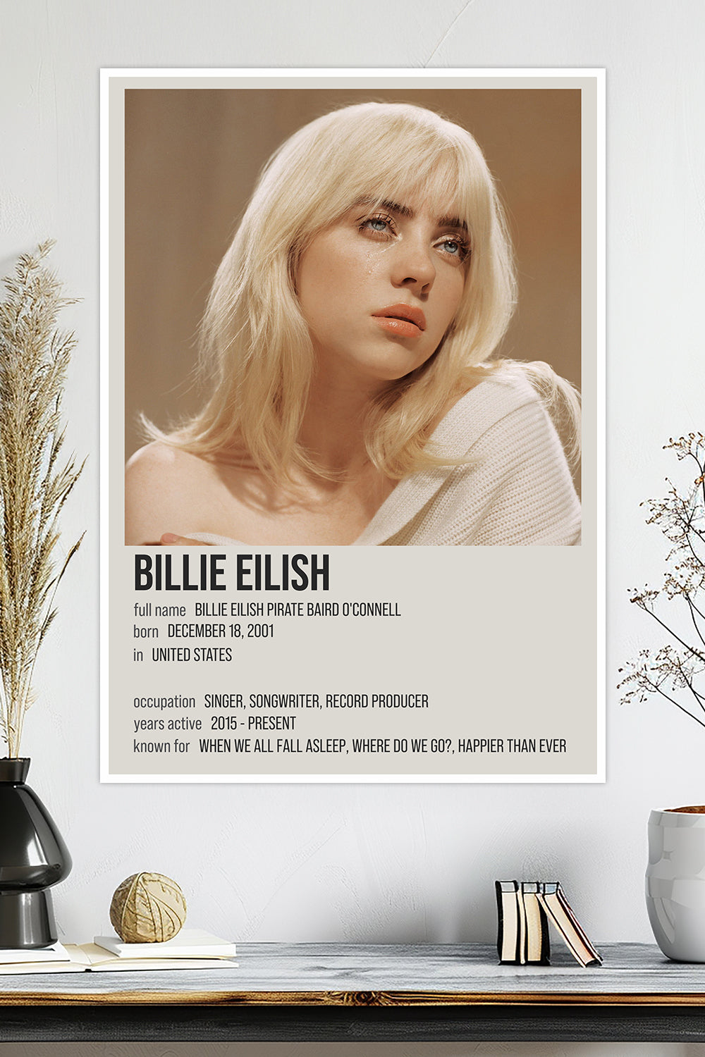 Billie Eilish | Ethereal Pop Icon | Happier Than Ever Album | Music Poster