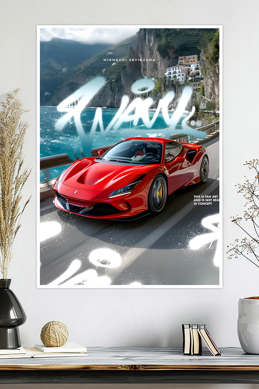 Ferrari F8 Tributo | AI Concept | Car Poster