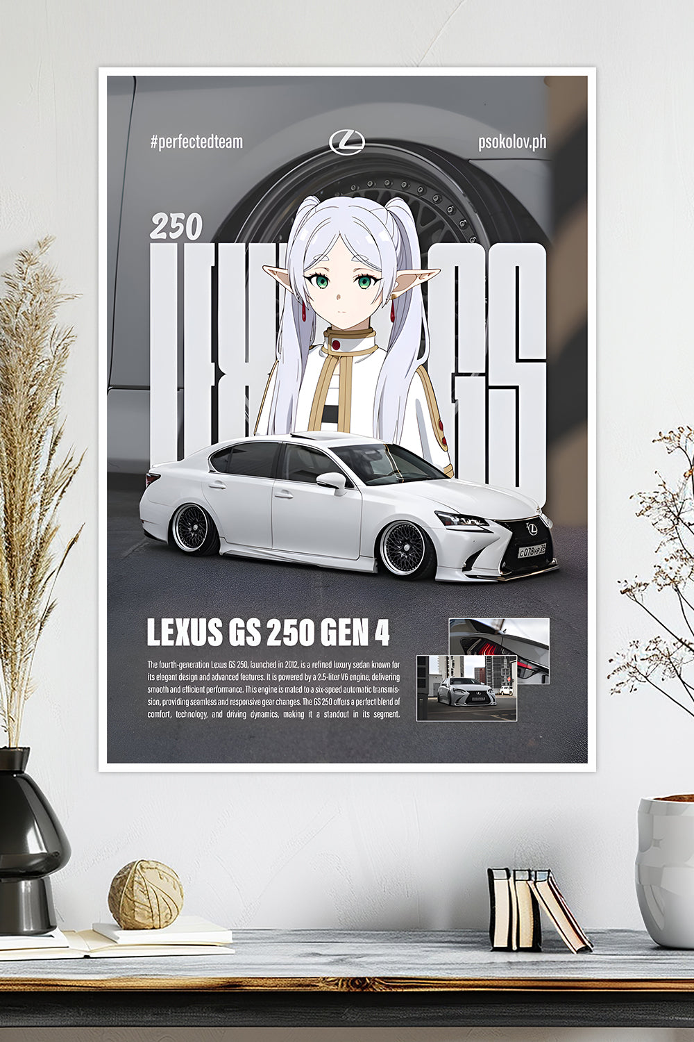 Lexus GS 250 Gen 4 | Anime Girl | Car Poster