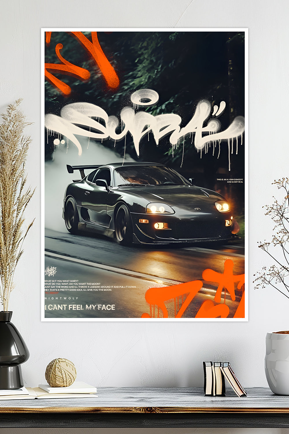 Toyota Supra | "I Can't Feel My Face" | Car Poster