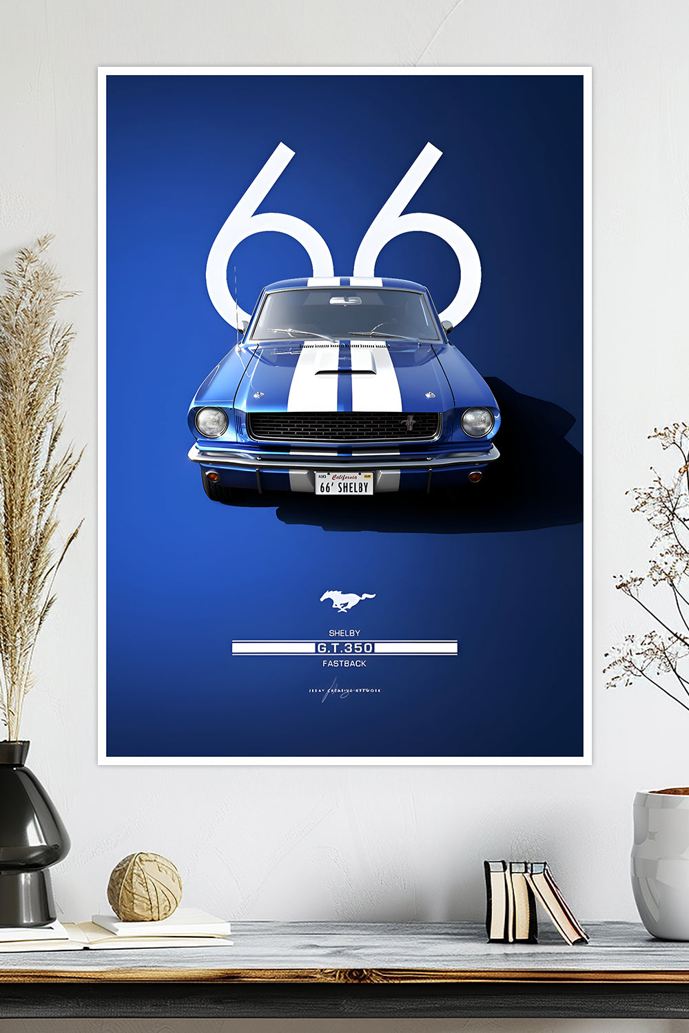 1966 Shelby GT350 | Blue | Car Poster