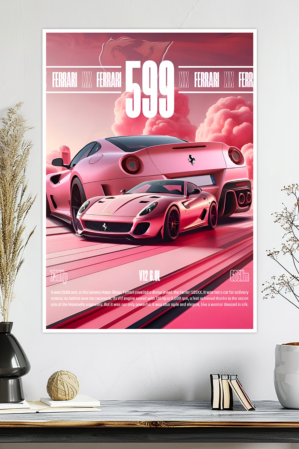Ferrari 599XX | Pink | Car Poster