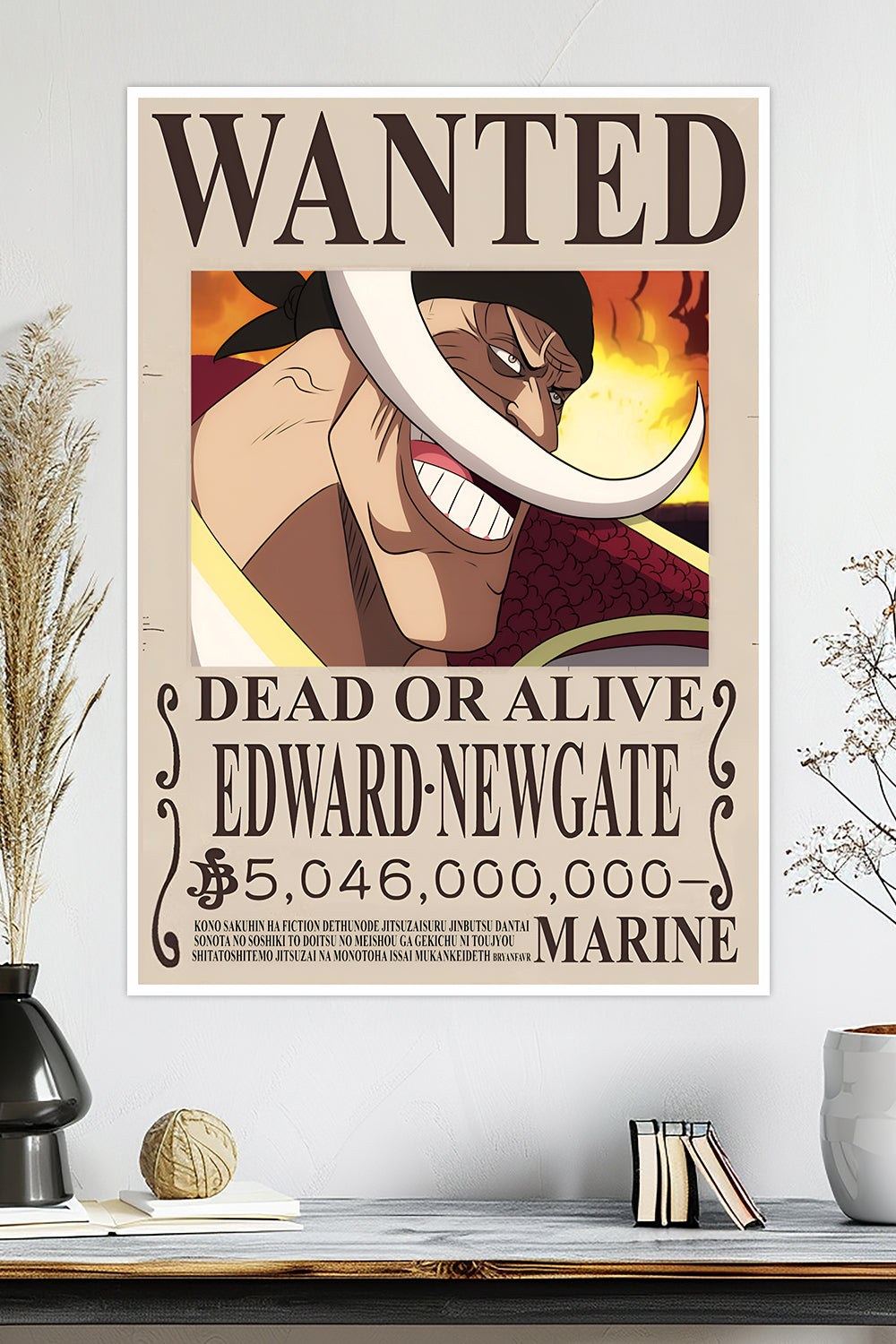 One Piece | Edward Newgate (Whitebeard) | Wanted Poster | Anime Poster
