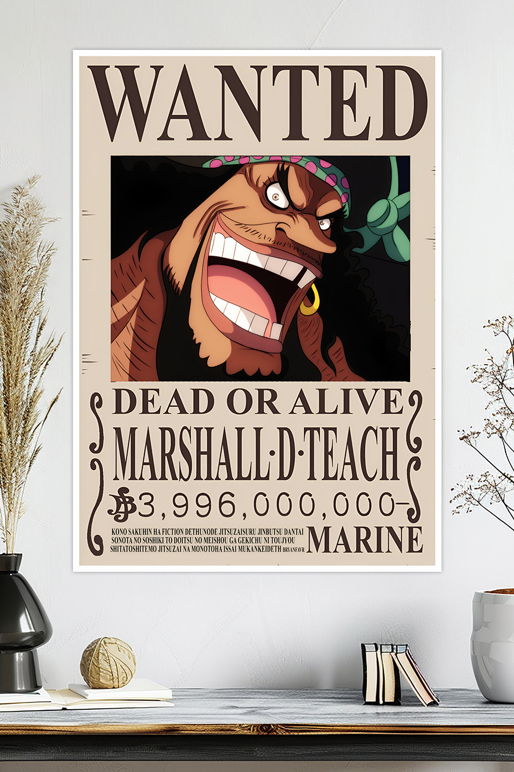One Piece | Marshall D. Teach | Wanted Poster | Anime Poster