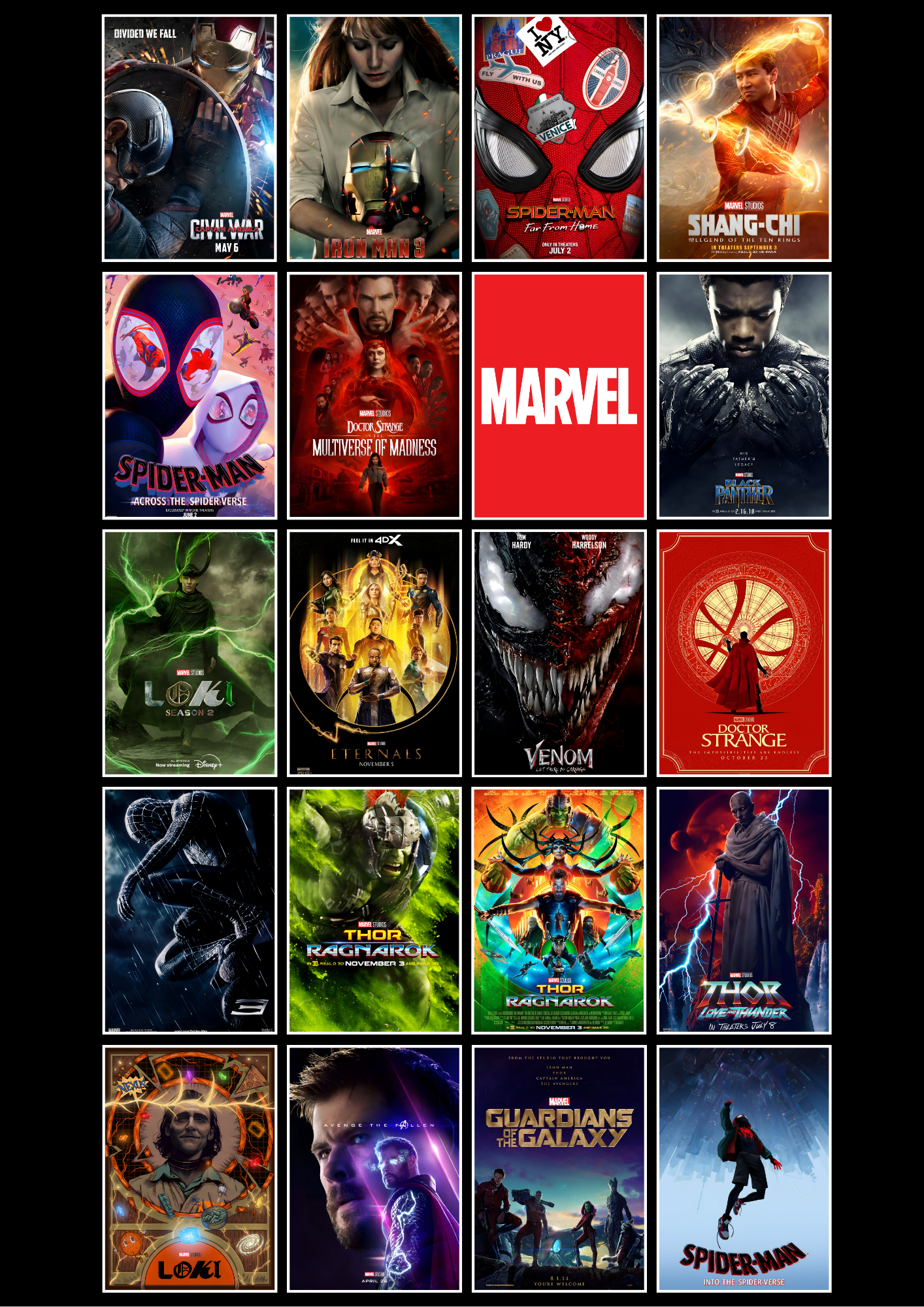 Marvel poster set |Superhero Collection