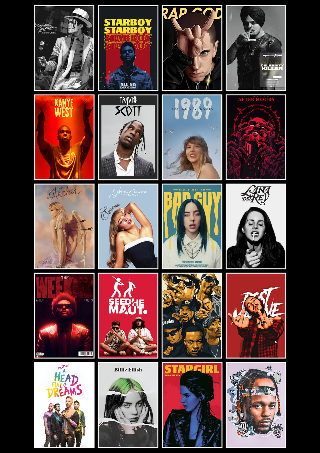 Musician poster set |Music Collection