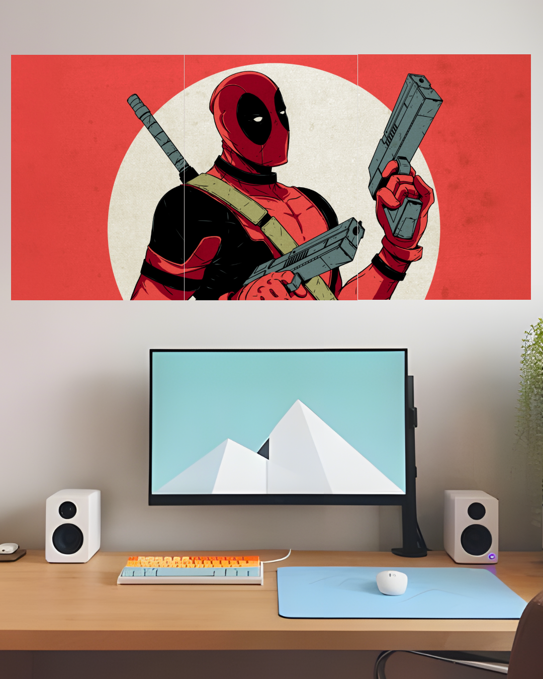 Deadpool Comic Art – Three Panel Split Poster