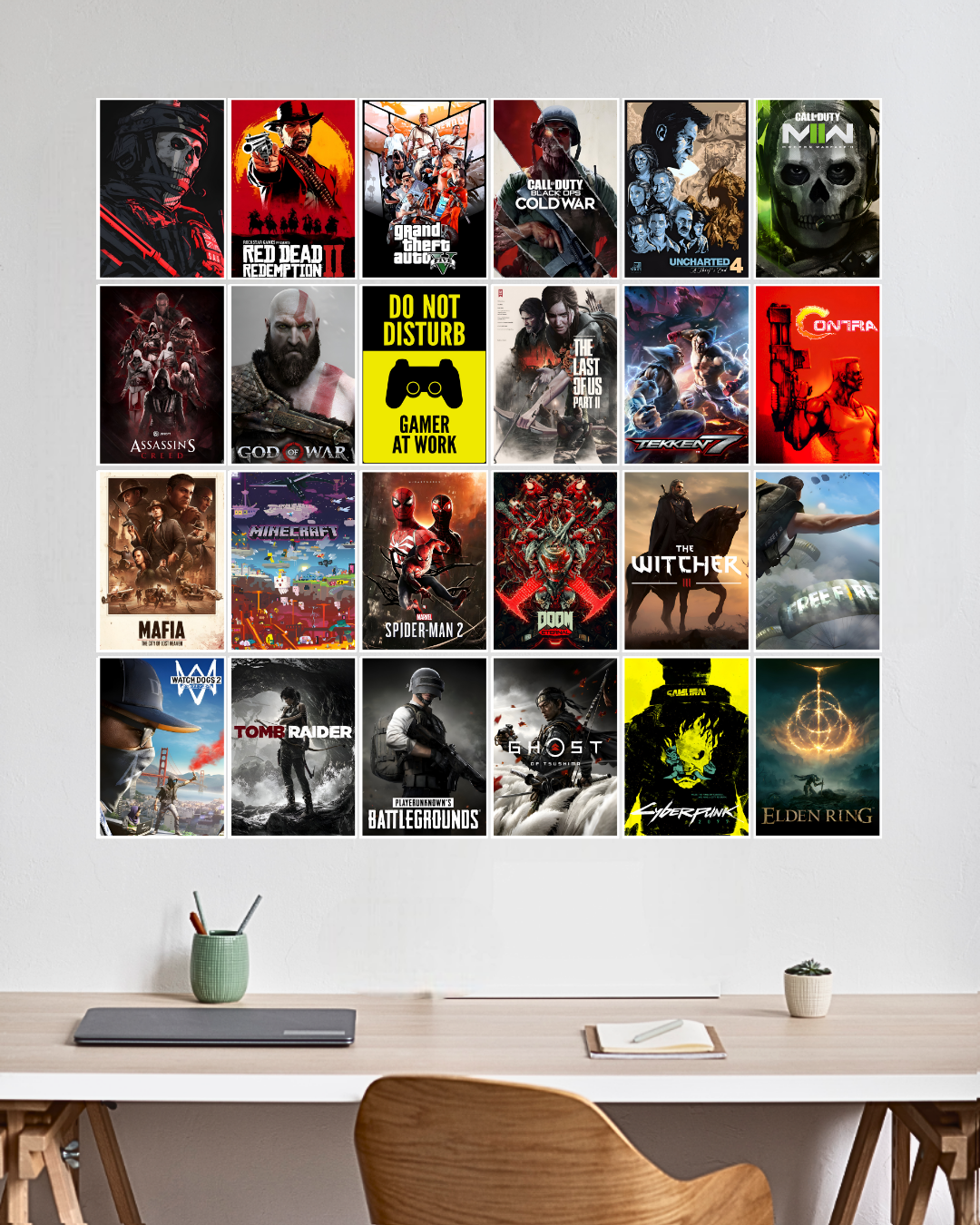 24 Game Poster Set | Gaming Wall Art Collection | Gamer Room Décor