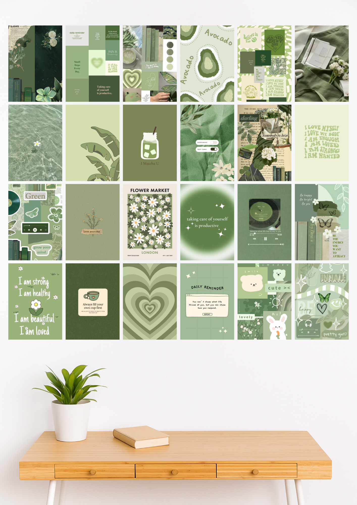 Aesthetic Collectible | Green Vibes | Wall Set