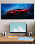 Ferrari Red Supercar – Three Panel Split Poster