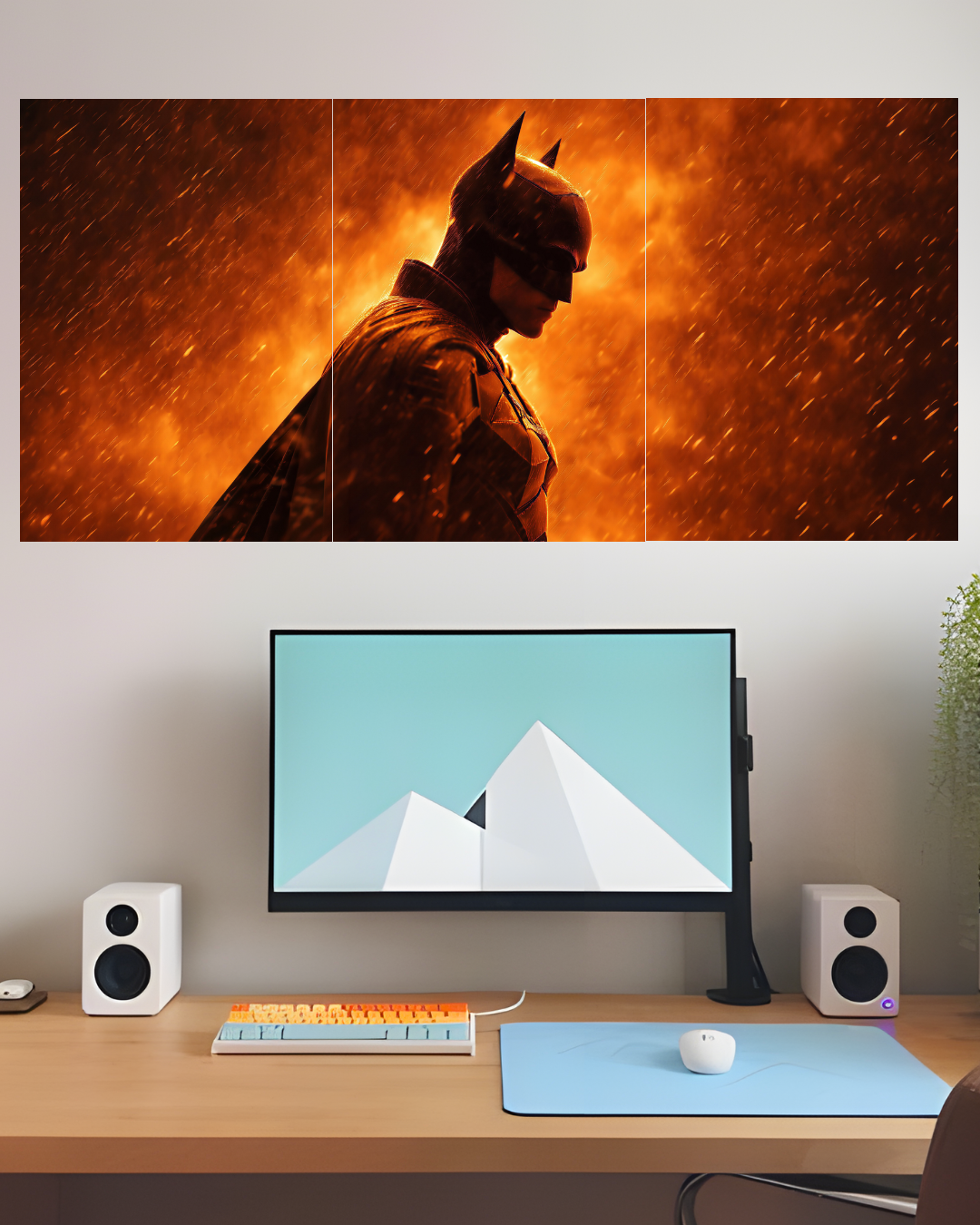 Batman Dark Knight Orange – Three Panel Split Poster
