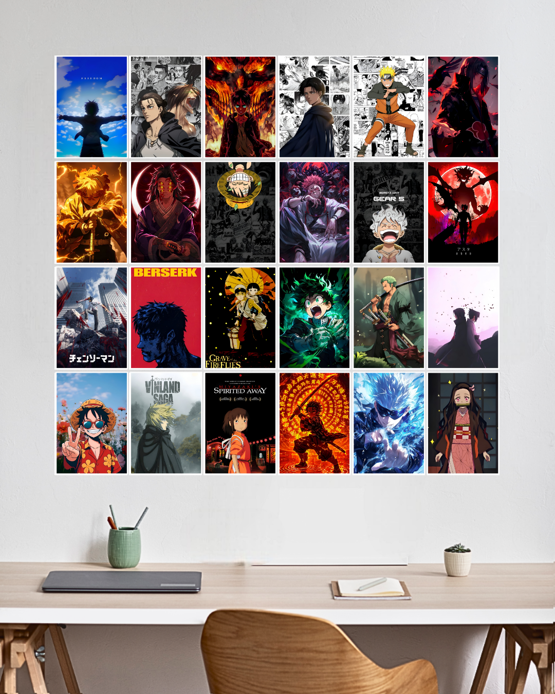 24 Anime Poster Set | Aesthetic Anime Wall Art