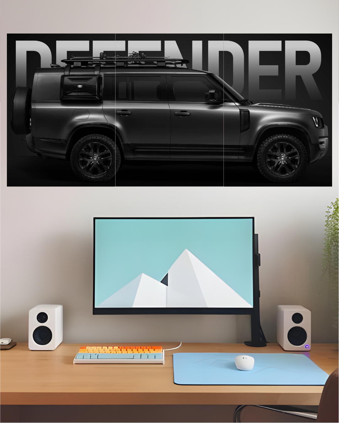 LAND ROVER DEFENDER OUTBOUND | Automotive Wall Art | 3 Piece Set
