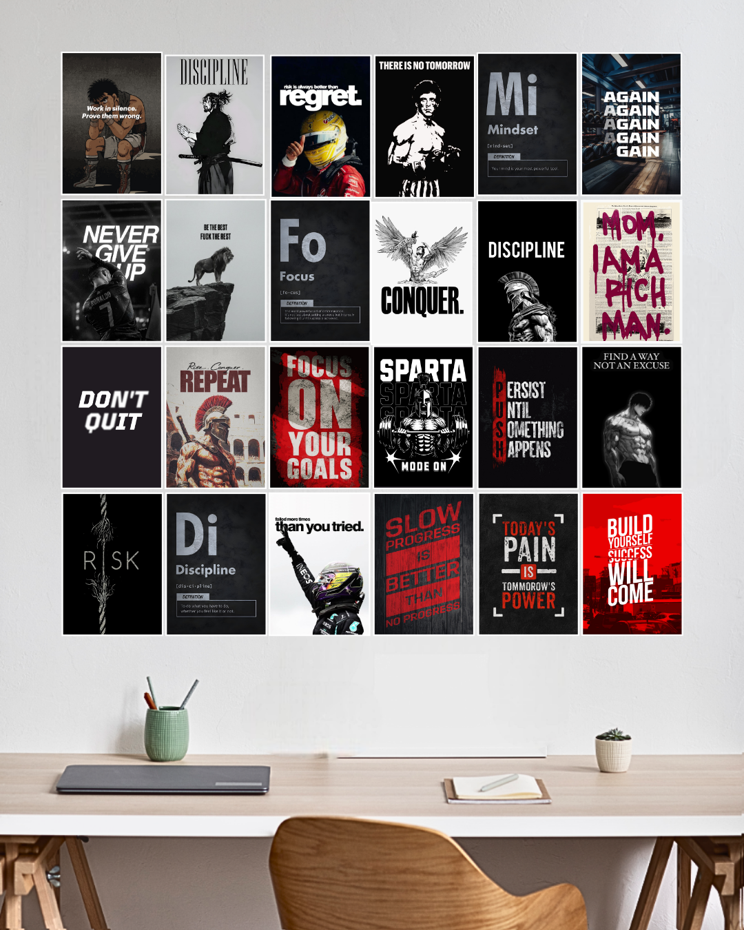24 Motivational Poster Set | Inspiration Wall Art