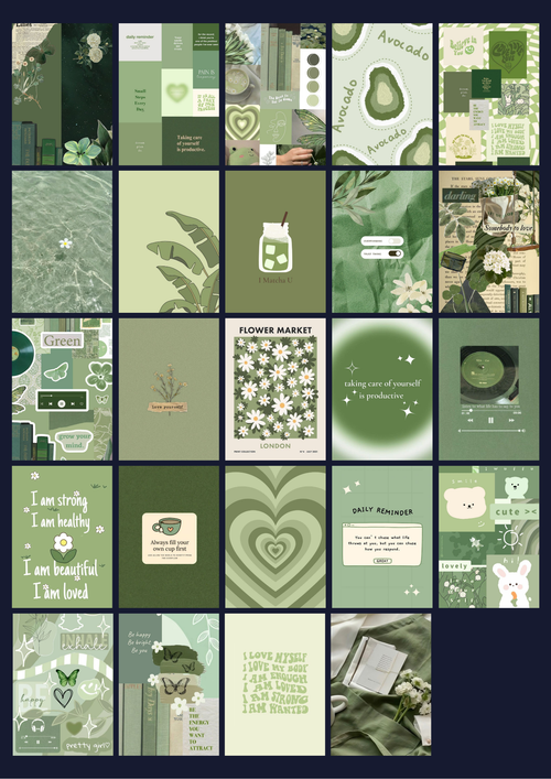 Aesthetic Collectible | Green Vibes | Wall Set