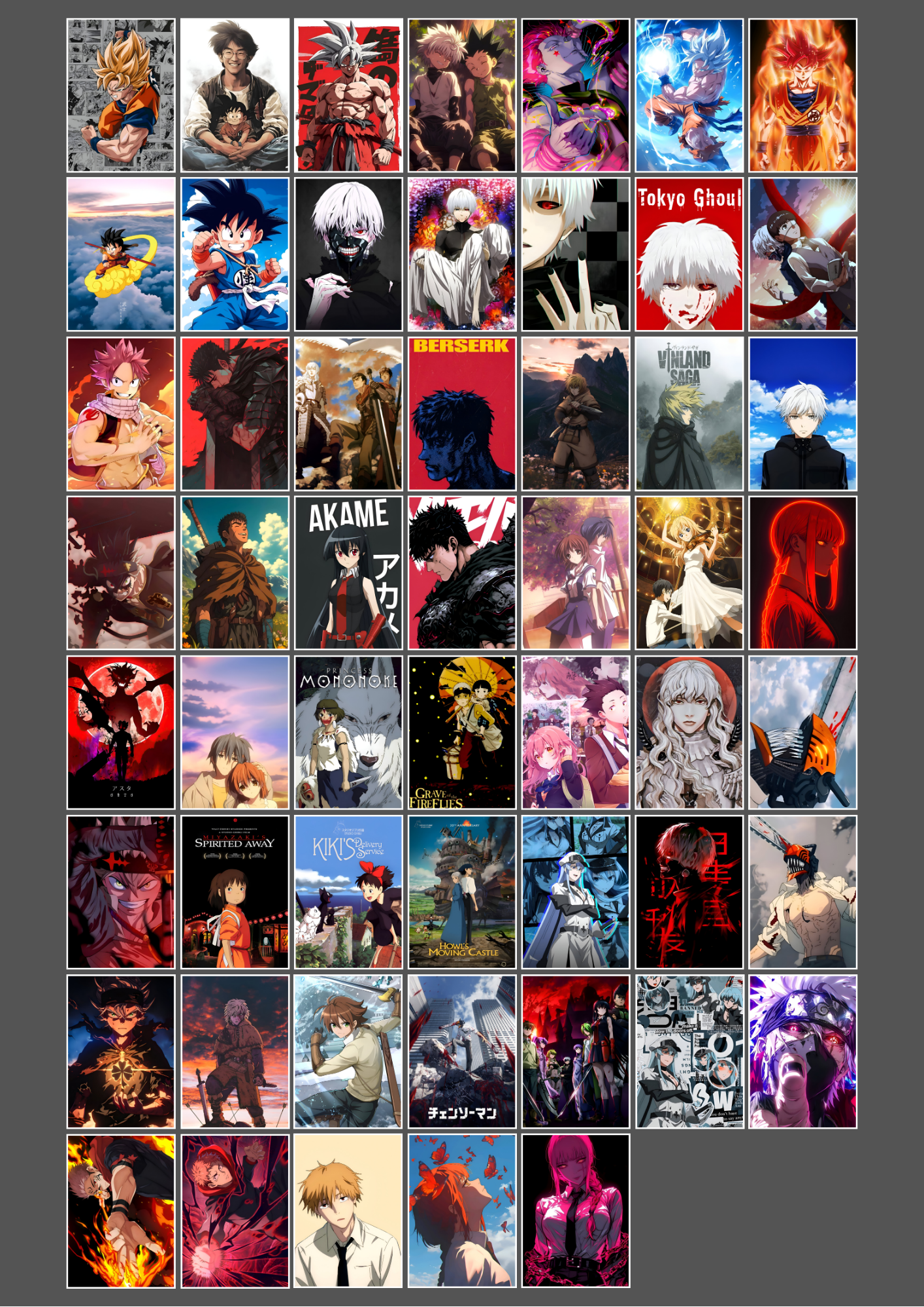 54 Epic Anime Collage Set