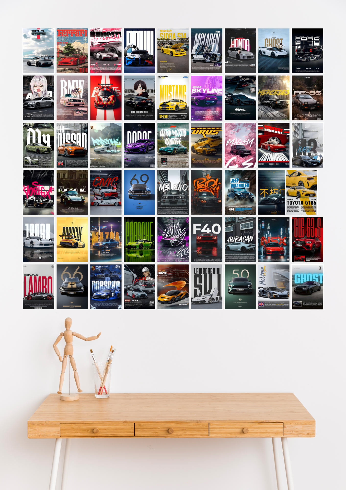 54 Epic Cars Collage Set