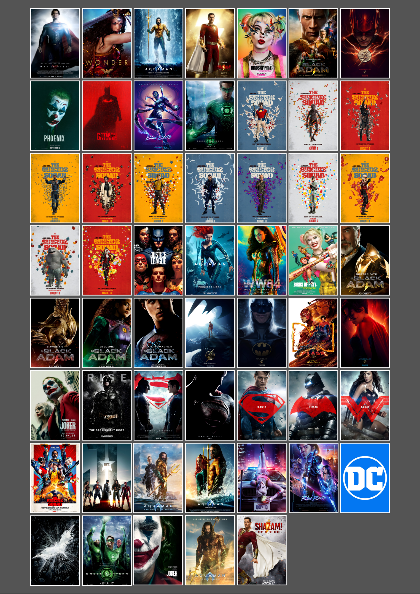 54 Epic DC Collage Set