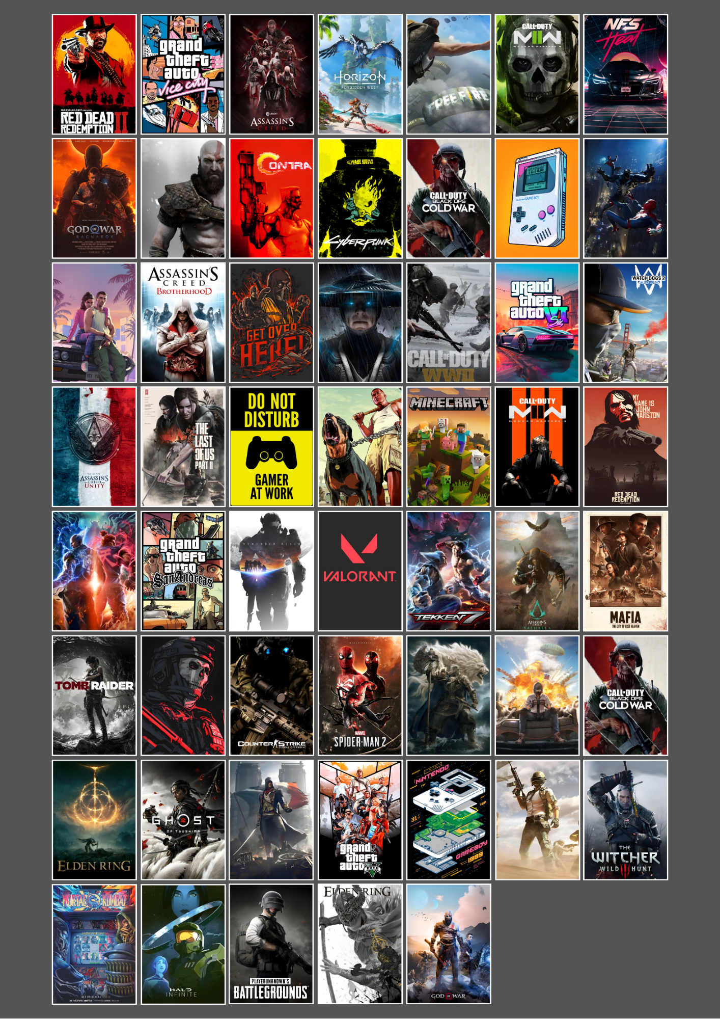 54 Epic Video Game Collage Set