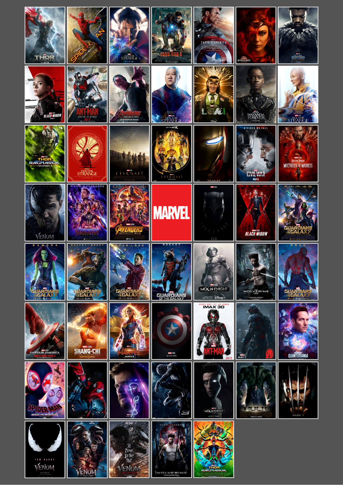 54 Epic Marval Collage Set