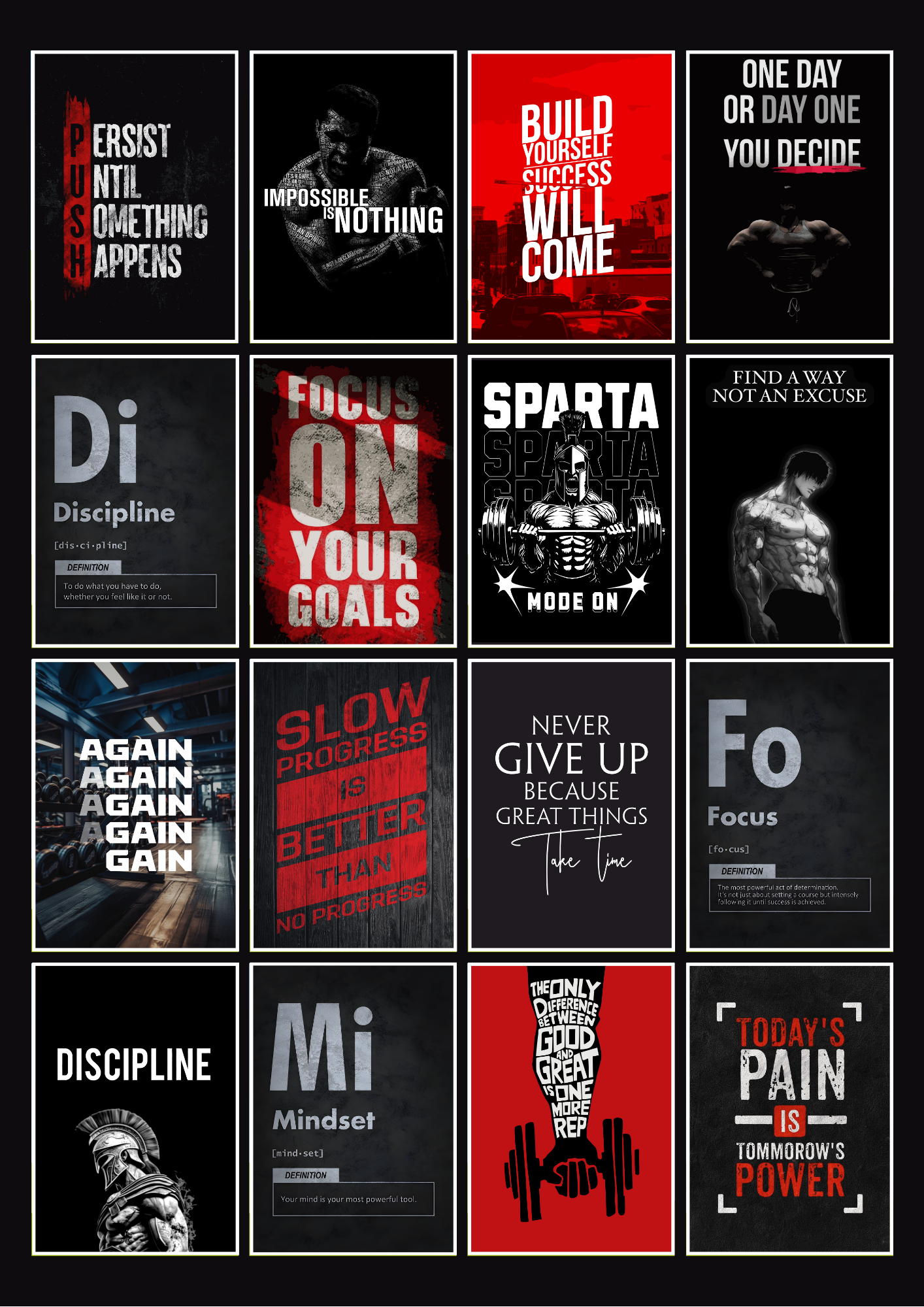 16 Motivational Collage Set