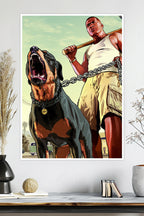 GTA V Franklin & Chop Poster | Grand Theft Auto 5 | Game Poster
