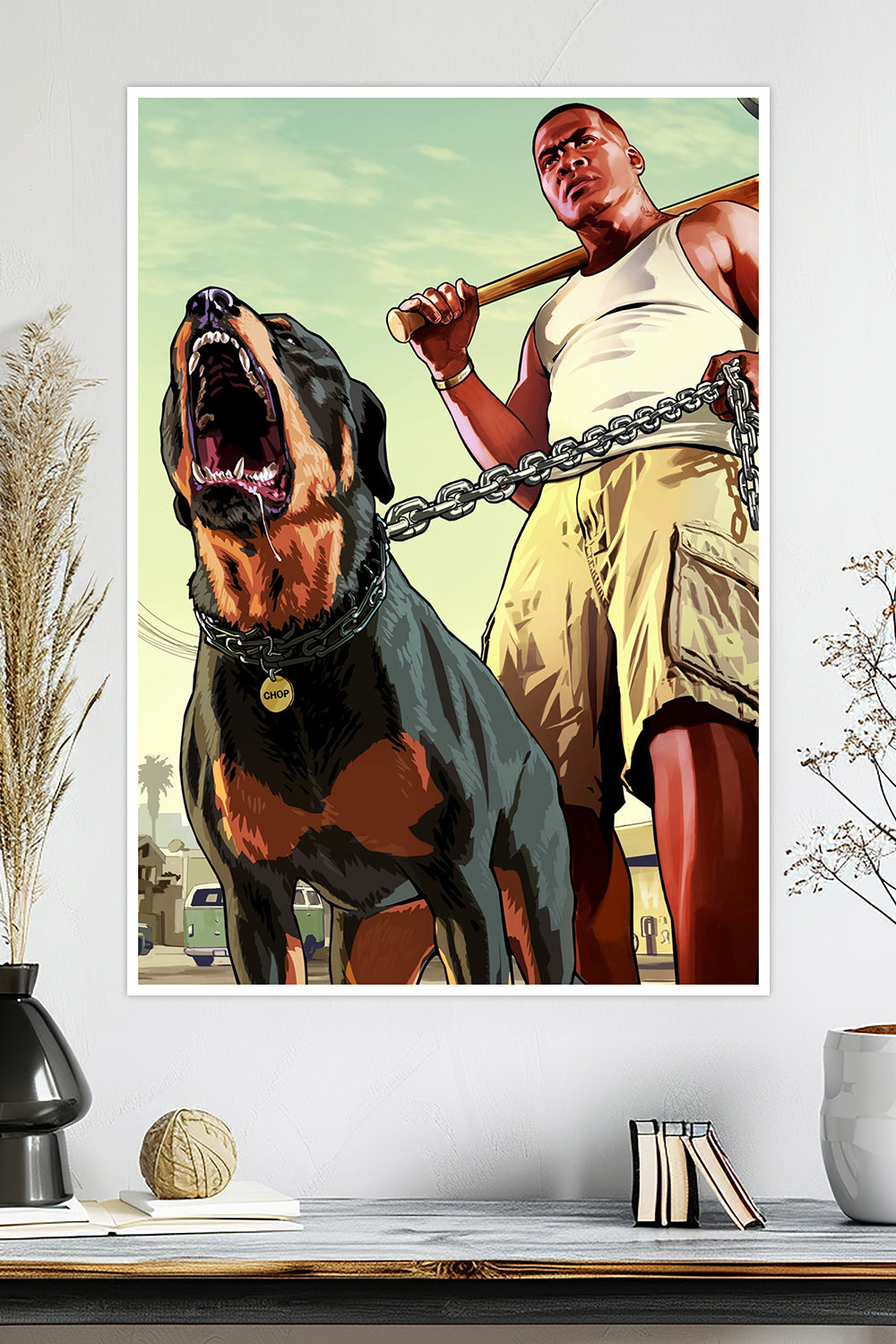 GTA V Franklin & Chop Poster | Grand Theft Auto 5 | Game Poster