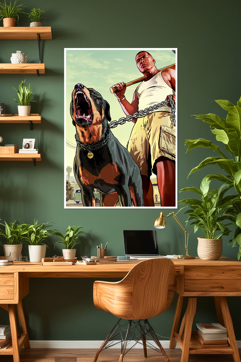 GTA V Franklin & Chop Poster | Grand Theft Auto 5 | Game Poster
