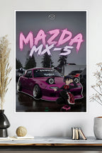 Mazda MX-5 Miata | Anime Girl | Car Poster