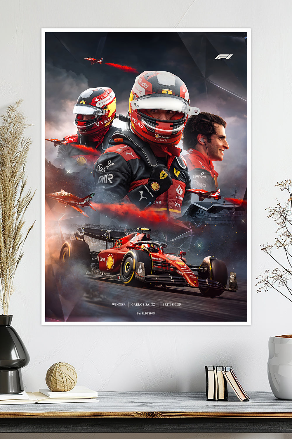 Carlos Sainz Jr. | British GP Winner | Ferrari | F1 Racing Poster