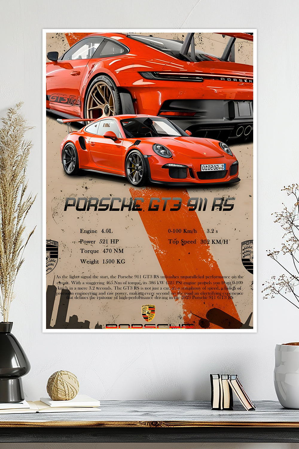 Porsche 911 GT3 RS | Performance Specs | Car Poster