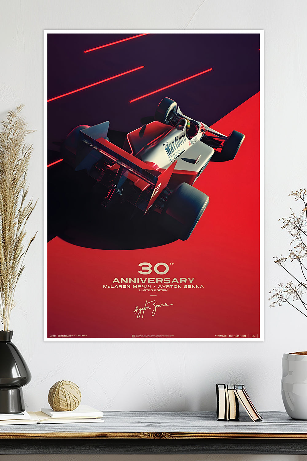 Ayrton Senna McLaren MP4/4 | 30th Anniversary | F1 Racing Poster