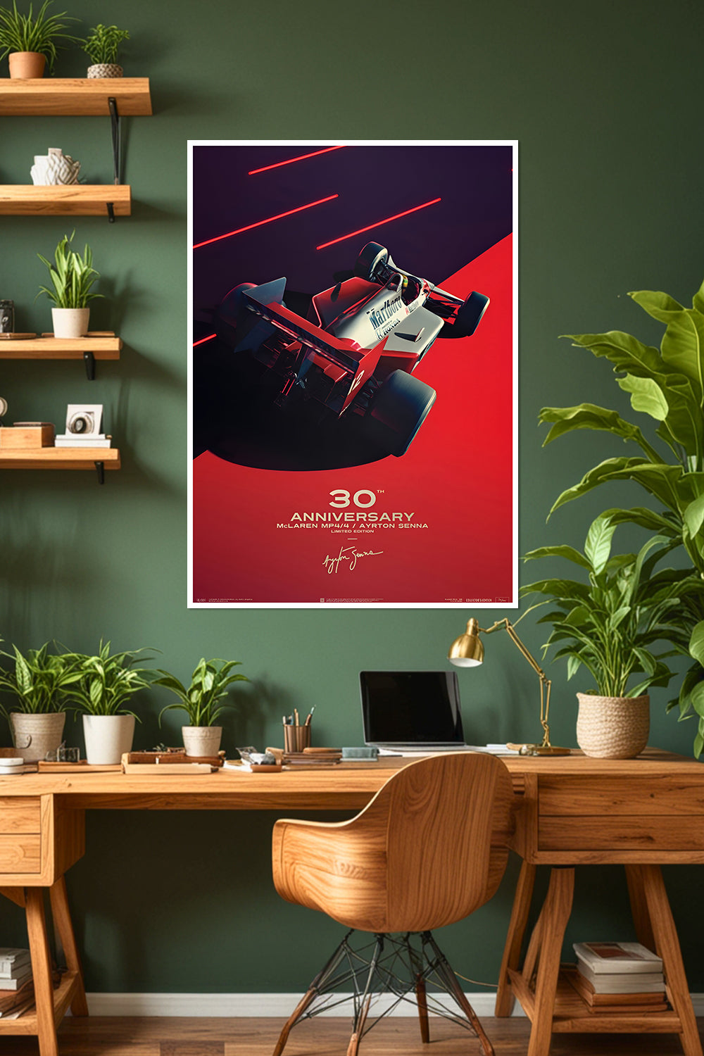 Ayrton Senna McLaren MP4/4 | 30th Anniversary | F1 Racing Poster