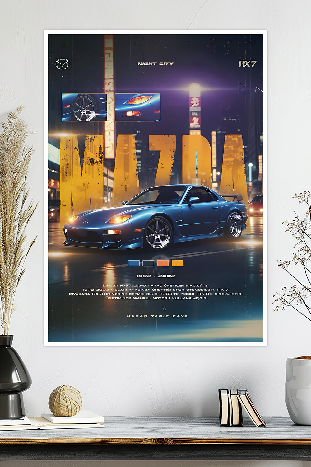 Mazda RX-7 | Night City | Car Poster