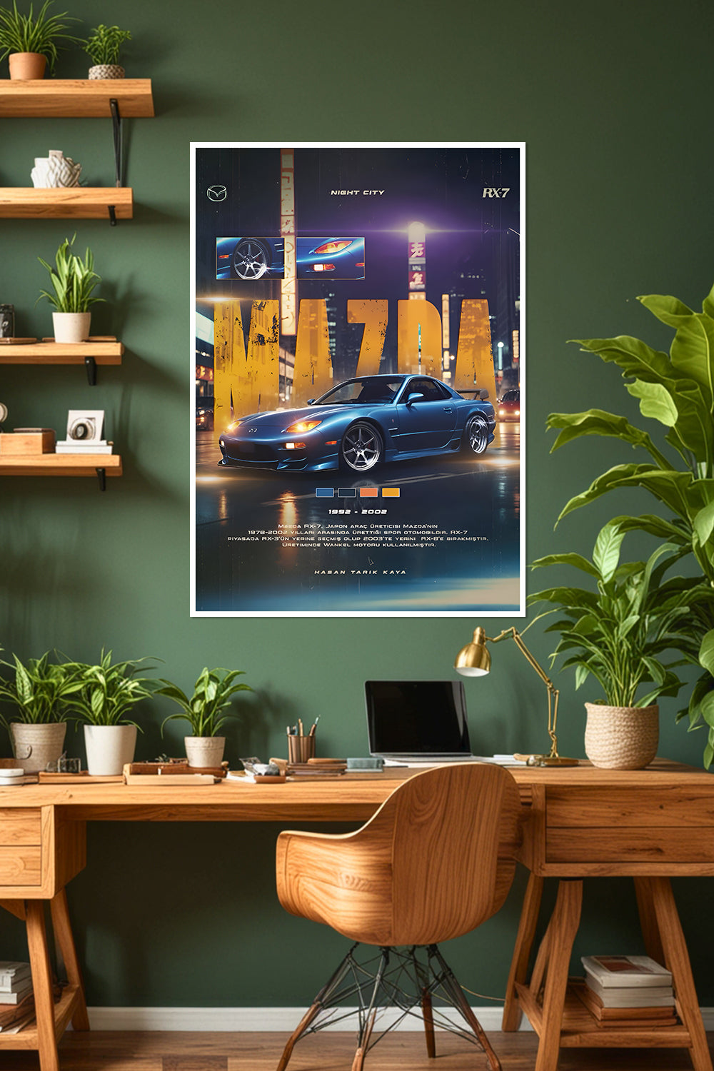 Mazda RX-7 | Night City | Car Poster