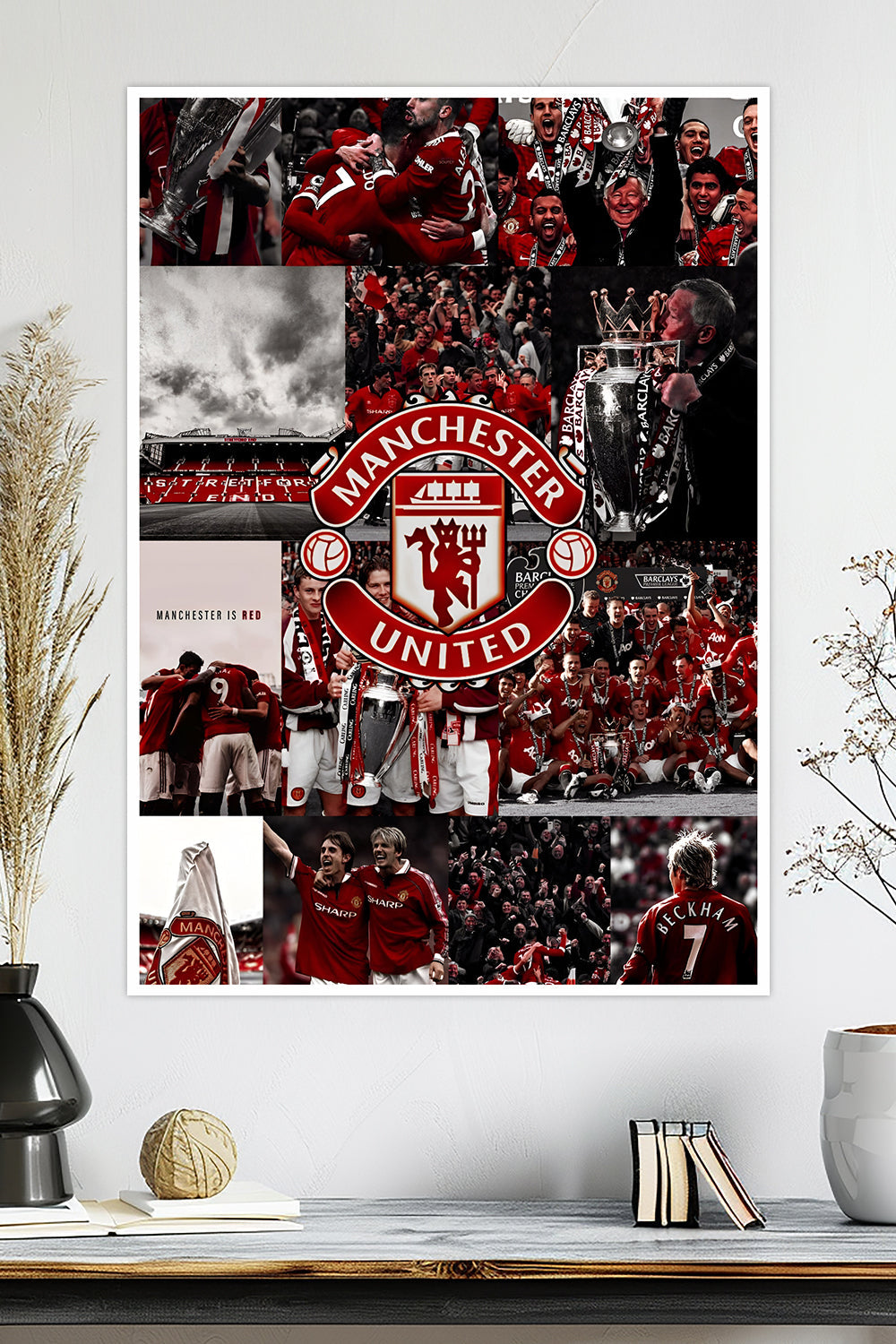 Manchester United Collage | "Manchester is Red" | Football Poster