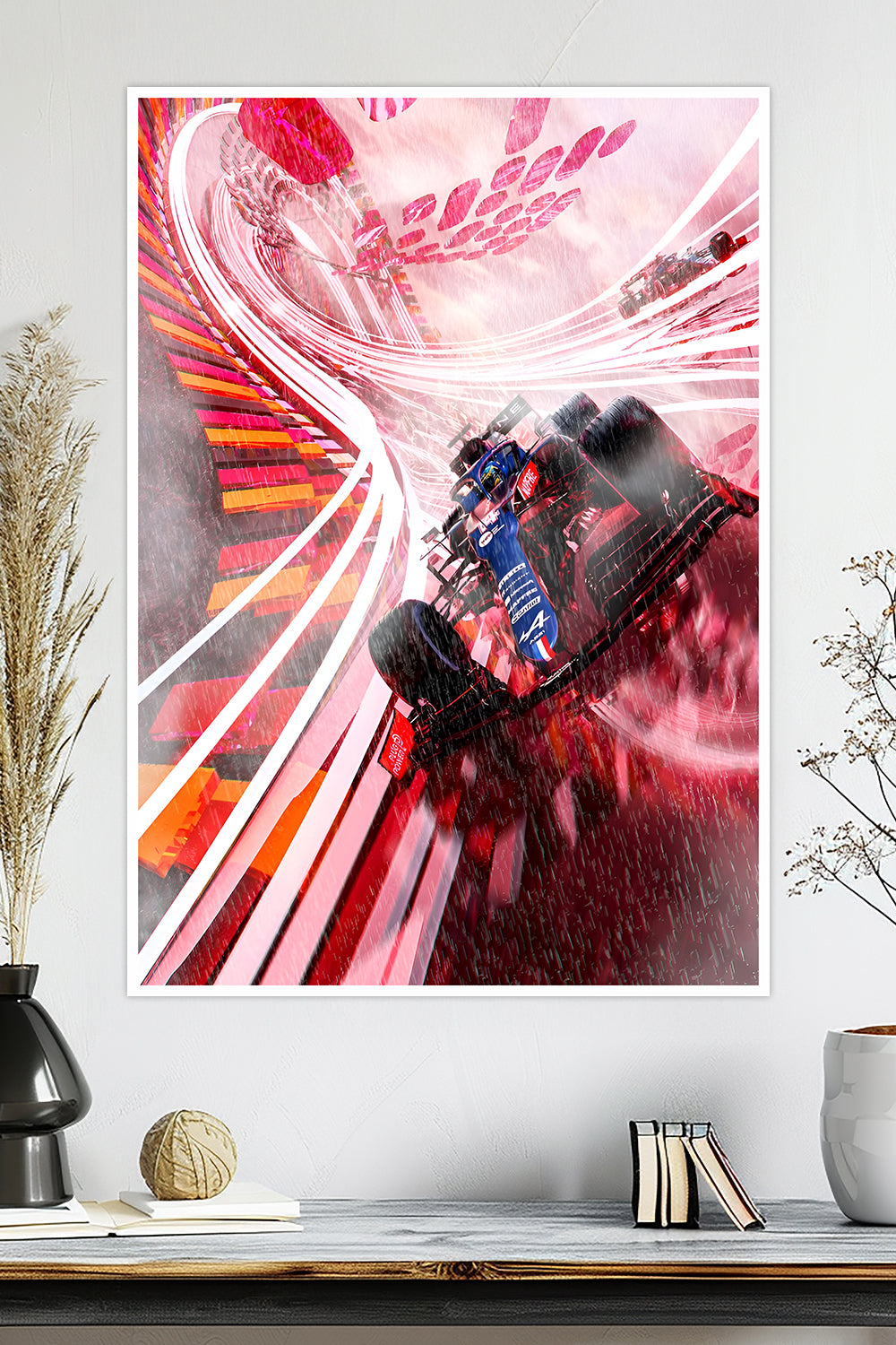 Alpine F1 Car | Abstract Racing | F1 Racing Poster