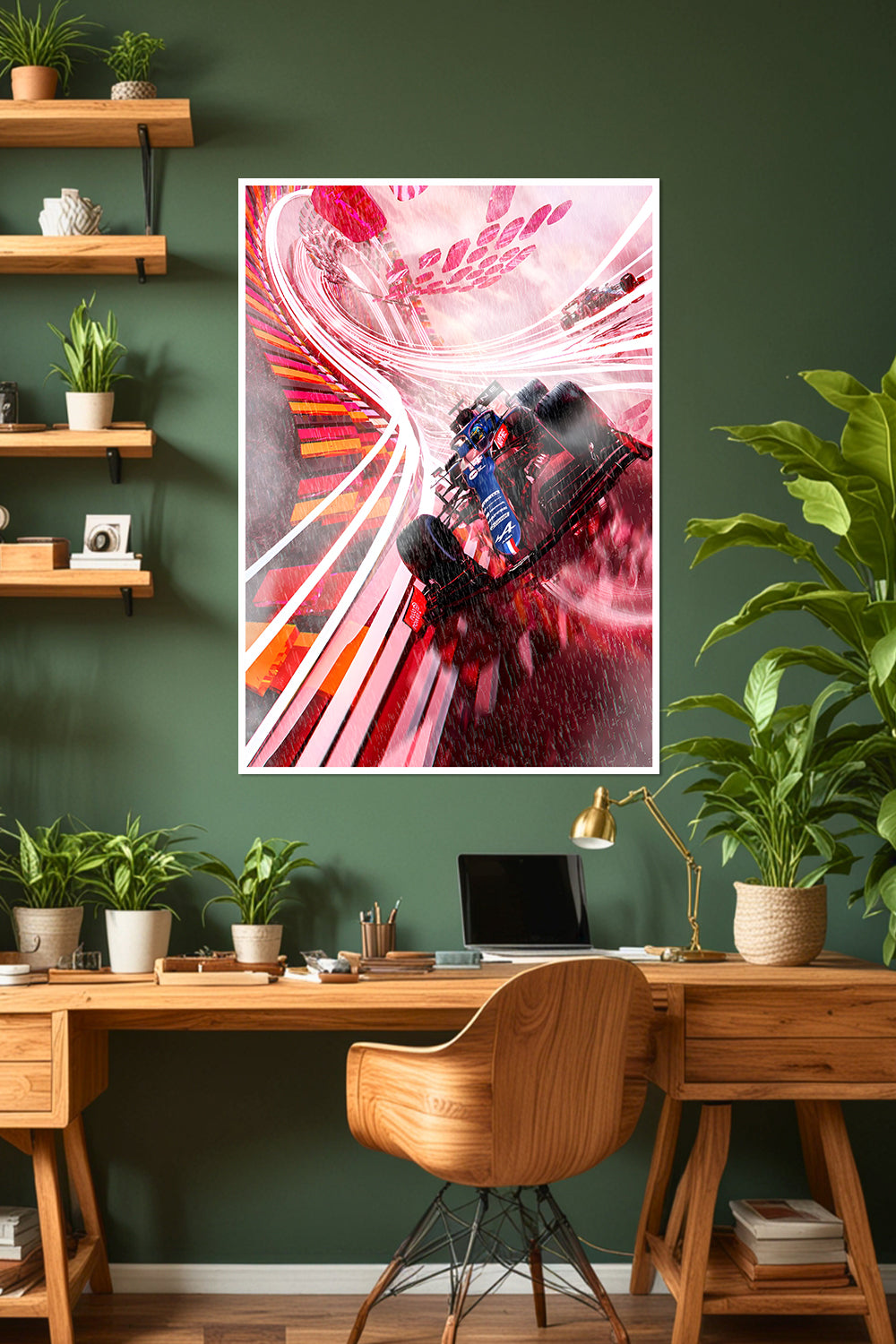 Alpine F1 Car | Abstract Racing | F1 Racing Poster