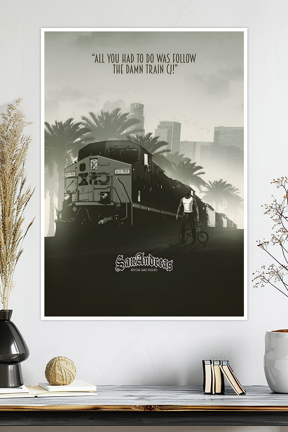 GTA San Andreas | CJ & Train Mission | Game Poster