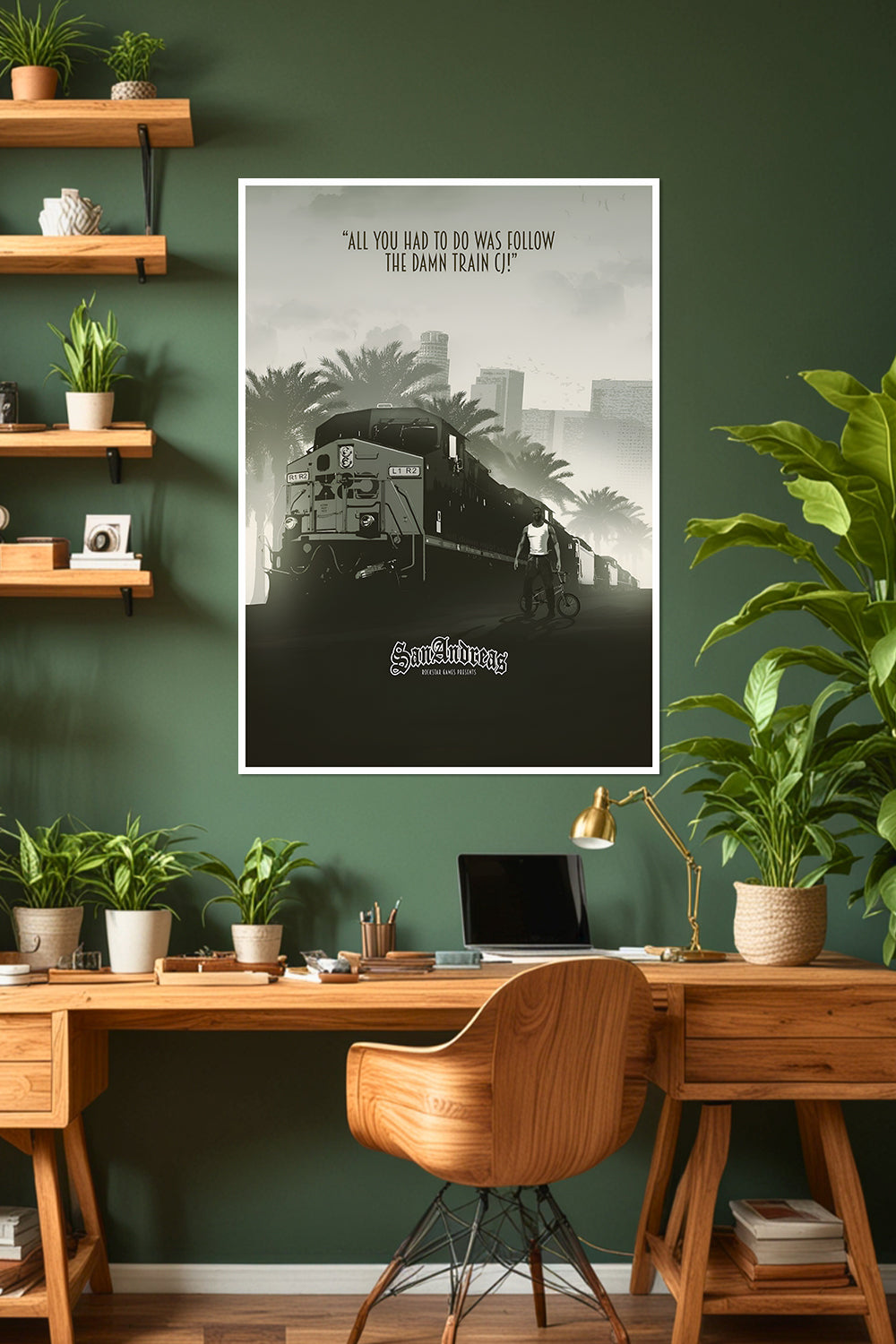 GTA San Andreas | CJ & Train Mission | Game Poster