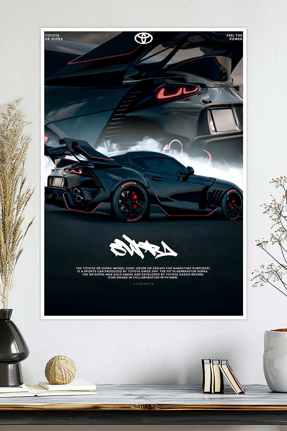 Toyota GR Supra | "Feel the Power" | Car Poster