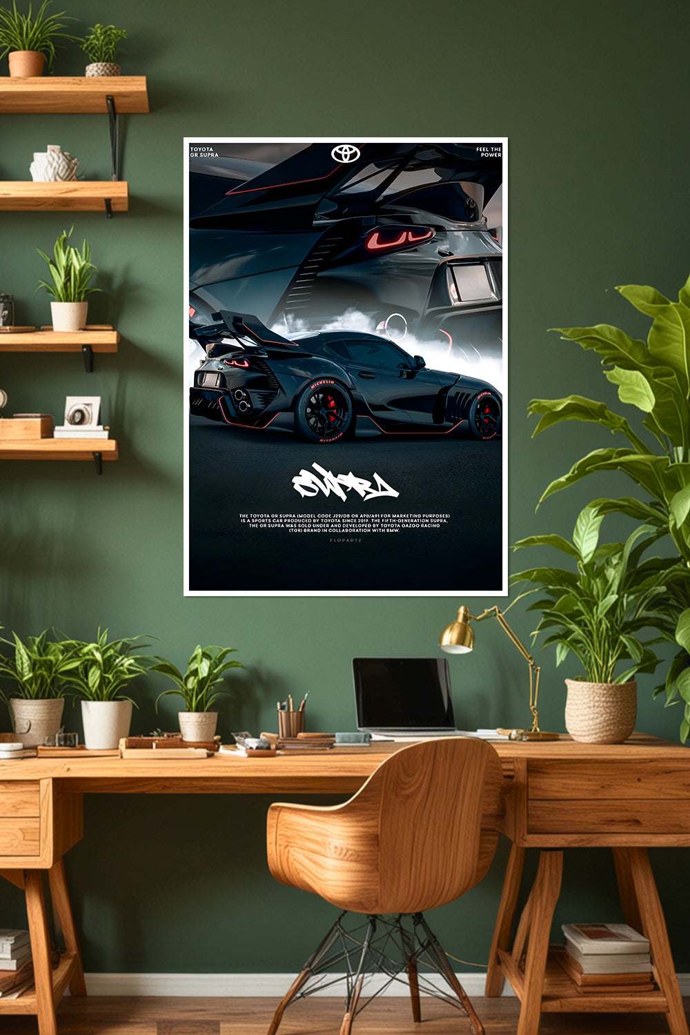Toyota GR Supra | "Feel the Power" | Car Poster