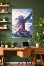 Lewis Hamilton | British Flag | F1 Racing Poster