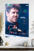 Sebastian Vettel | Red Bull Racing Champion | F1 Racing Poster