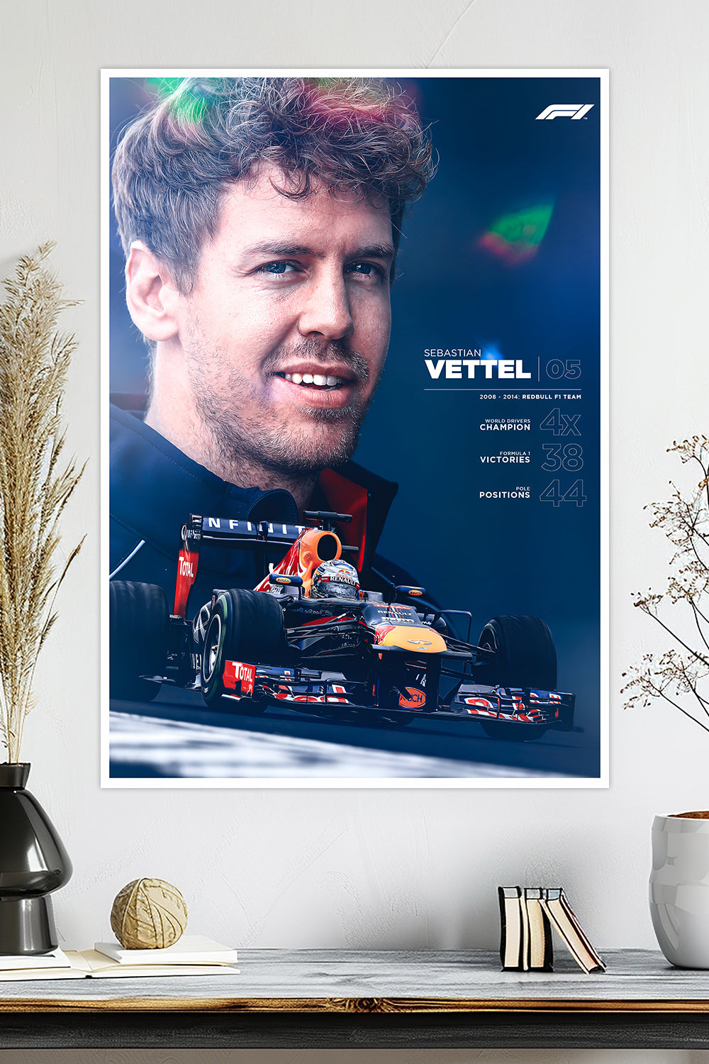 Sebastian Vettel | Red Bull Racing Champion | F1 Racing Poster