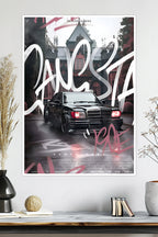 Mercedes-Benz 190E | "Gangsta" | Car Poster