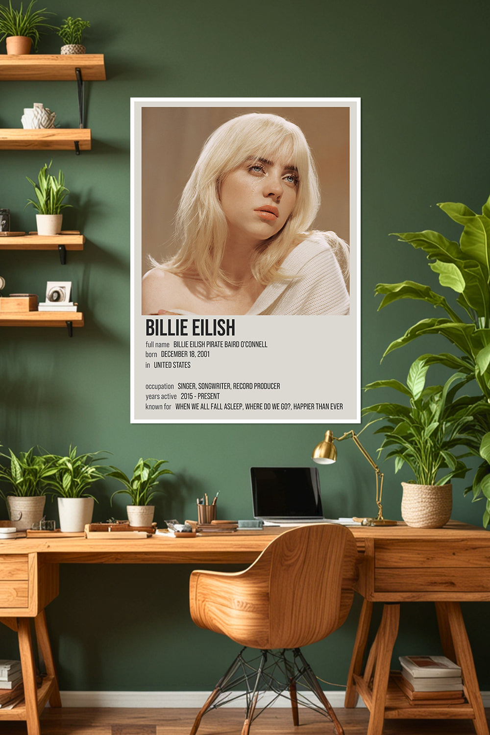 Billie Eilish | Ethereal Pop Icon | Happier Than Ever Album | Music Poster
