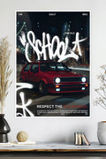 VW Golf MK2 | Old School | Car Poster