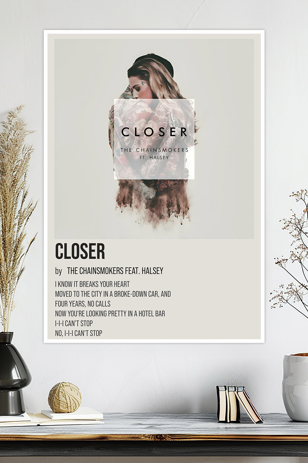 Closer | The Chainsmokers ft. Halsey | Music Poster