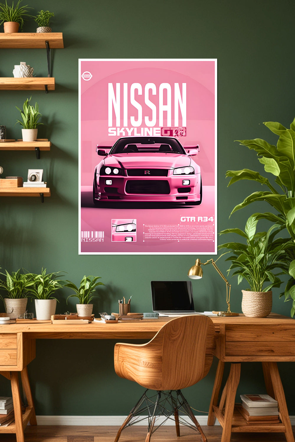 Nissan Skyline GT-R R34 | Pink Edition | Car Poster